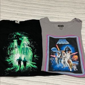 Star Wars and X-Files tshirts. Women’s M/L